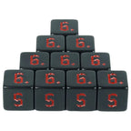 10D6 - dés à 6 faces résine noir - Ecriture scribe