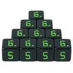 10D6 - dés à 6 faces résine noir - Ecriture scribe