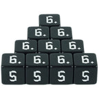 10D6 - dés à 6 faces résine noir - Ecriture scribe