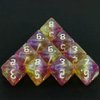 10D8 - dés à 8 faces paillettes galaxie
