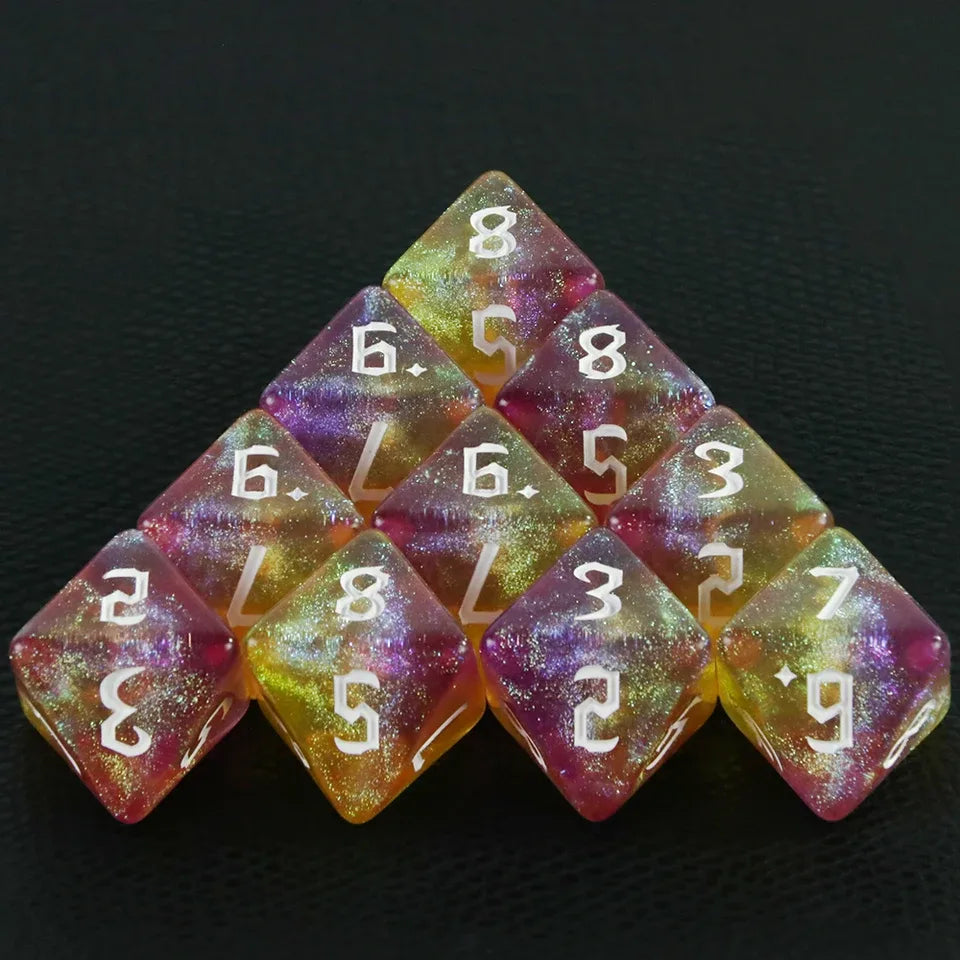 10D8 - dés à 8 faces paillettes galaxie