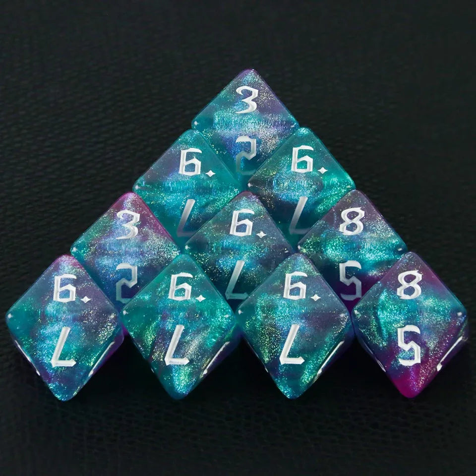 10D8 - dés à 8 faces paillettes galaxie