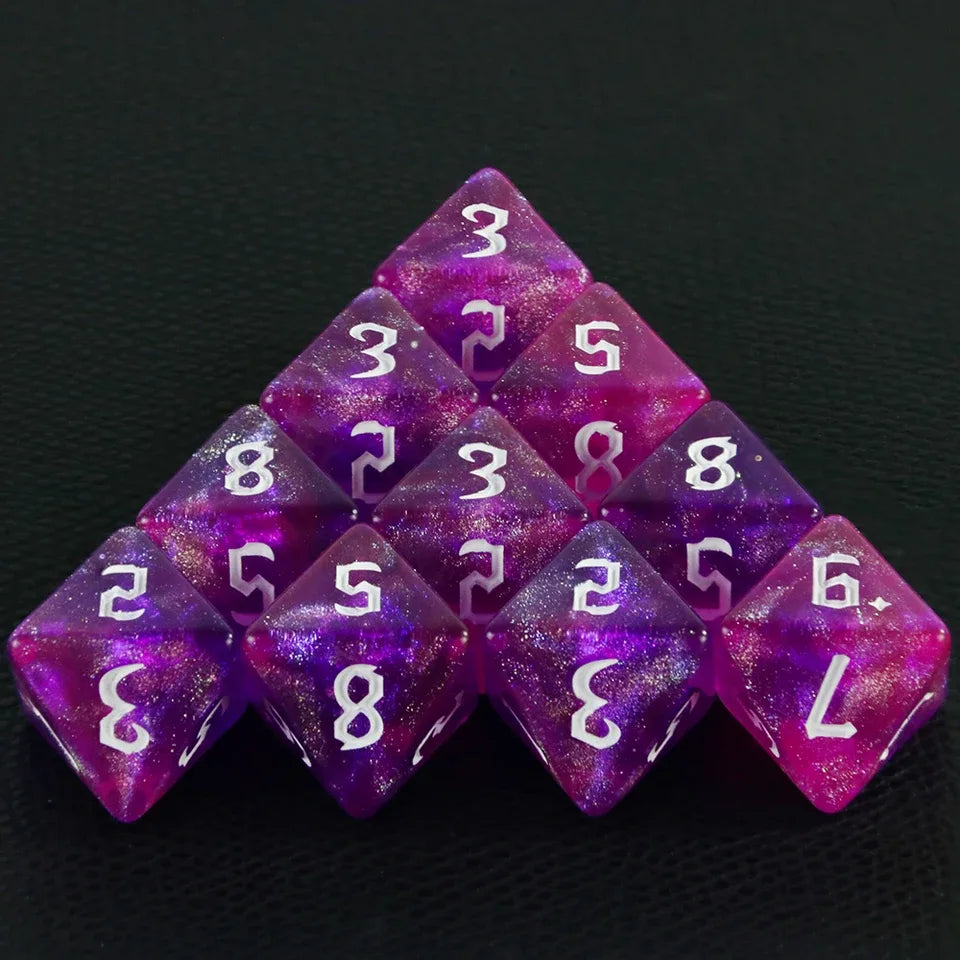 10D8 - dés à 8 faces paillettes galaxie