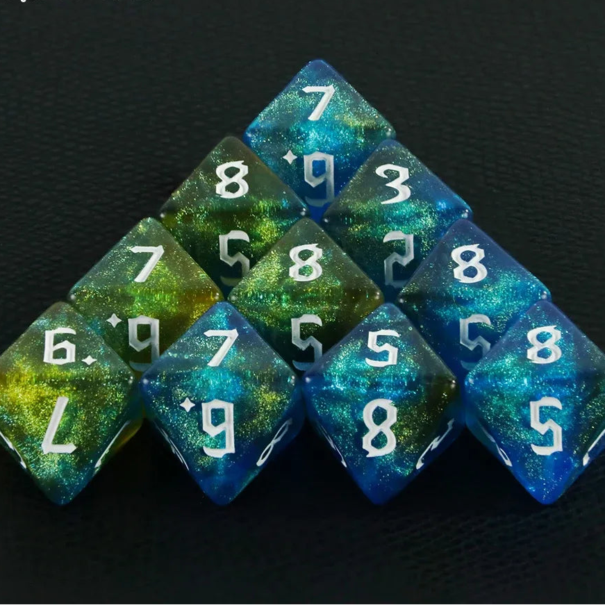 10D8 - dés à 8 faces paillettes galaxie