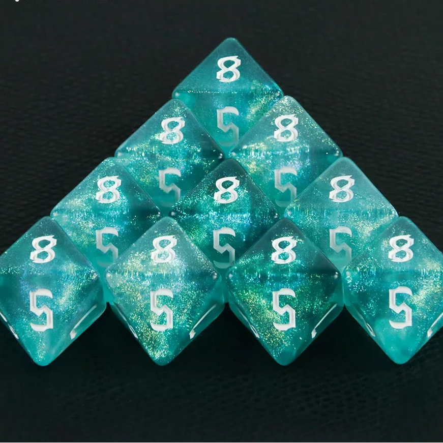 10D8 - dés à 8 faces paillettes galaxie