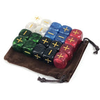 20 pièces d6 -Dés du destin marbre et or symbole plus et moins