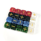 20 pièces d6 -Dés du destin marbre et or symbole plus et moins