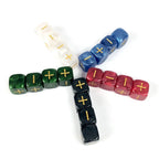 20 pièces d6 -Dés du destin marbre et or symbole plus et moins