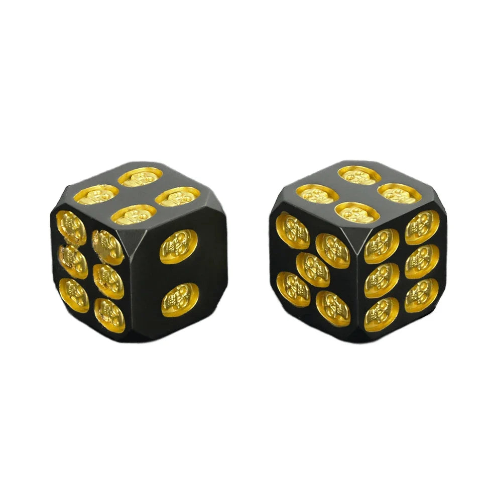 2D6 - dés à 6 faces en métal - Crânes incrustés