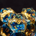 3 Dés 20 JDR Seigneur des Anneaux Résine Bleu