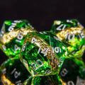 3 Dés 20 JDR Seigneur des Anneaux Résine Verte