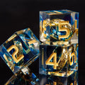 3 Dés 6 JDR Donjons et Dragons Résine Bleu
