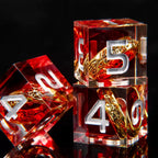 3 Dés 6 JDR Seigneur des Anneaux Résine Rouge