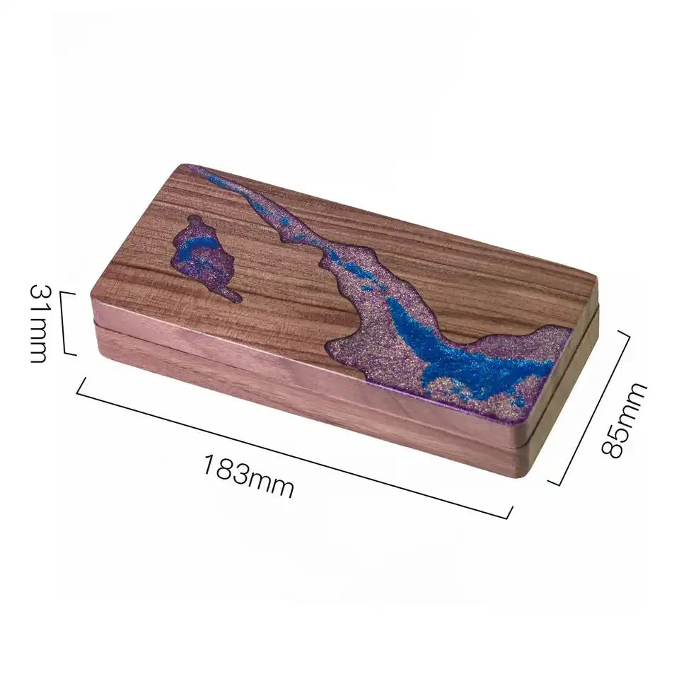 Boîte à dés en bois et résine