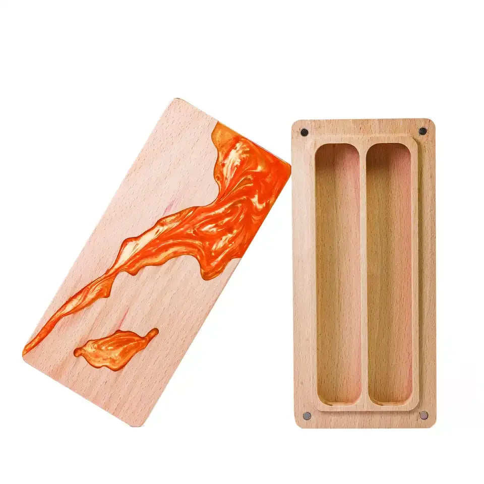 Boîte à dés en bois et résine