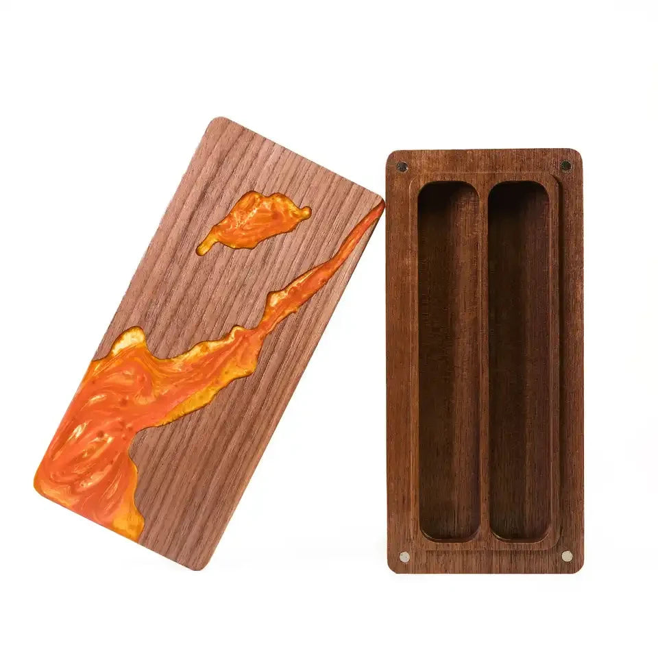 Boîte à dés en bois et résine