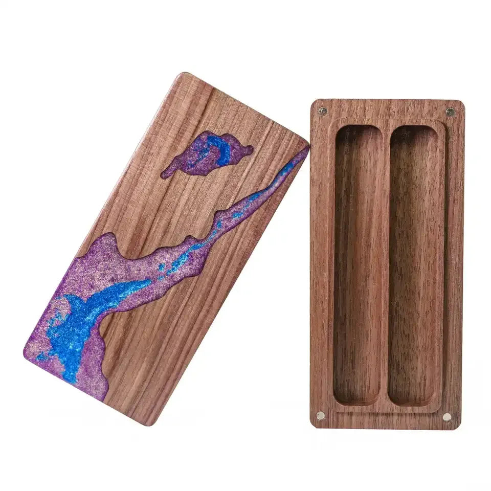 Boîte à dés en bois et résine