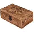Boite à dés en bois gravé - Arbre de vie