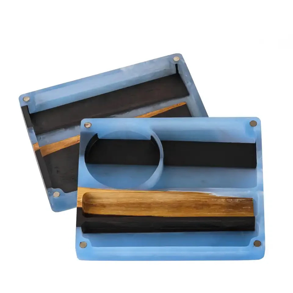 Boîte à dés résine epoxy et bois