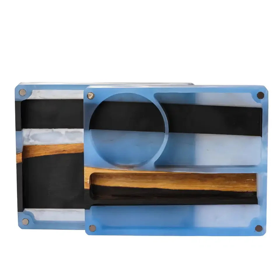 Boîte à dés résine epoxy et bois