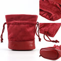 Bourse à dés cuir & velours rouge pour JDR