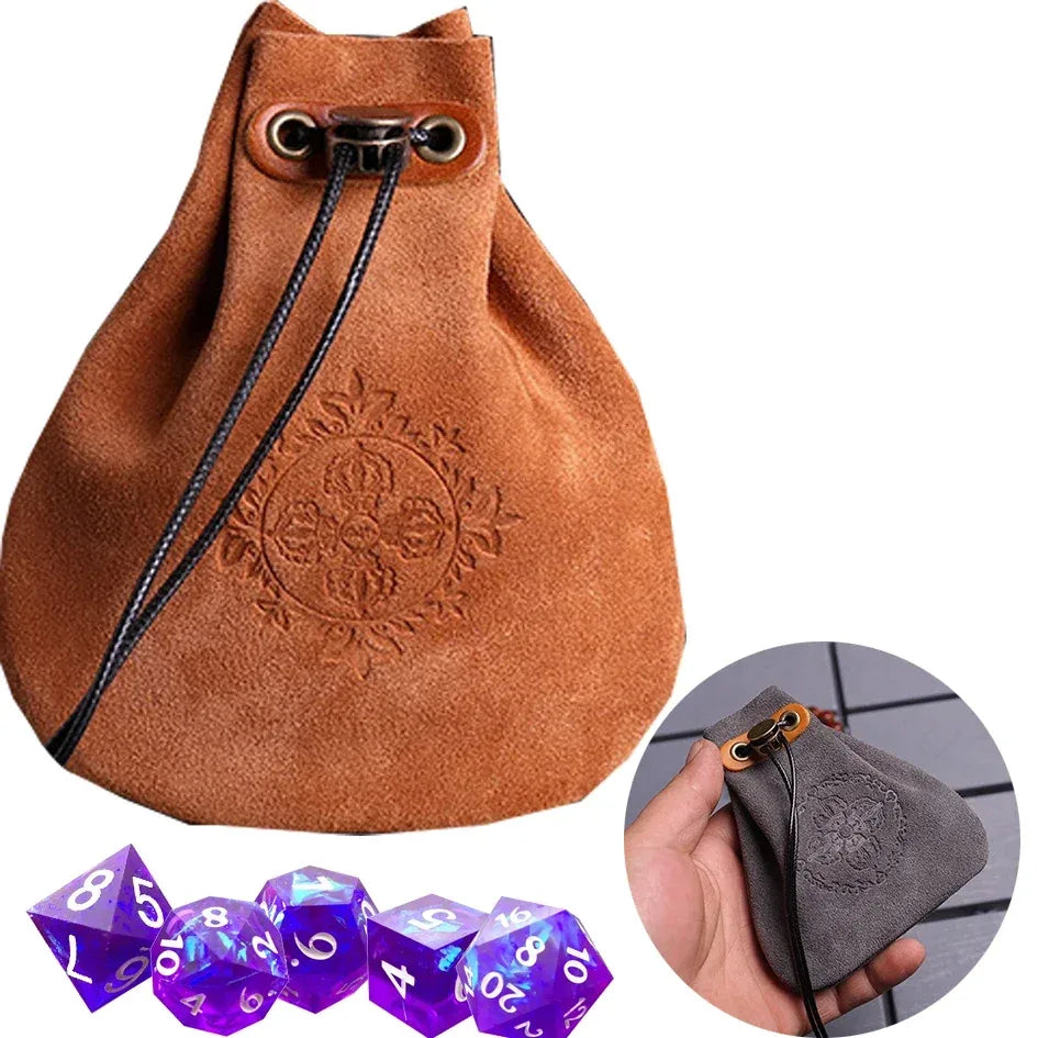 Bourse à dés en cuir PU 5 motifs celtiques JDR