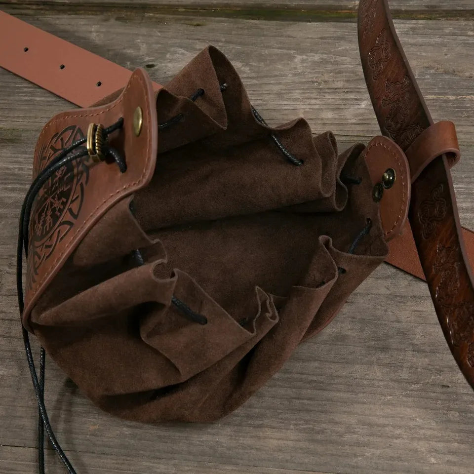 Bourse à dés en cuir style Viking médiéval