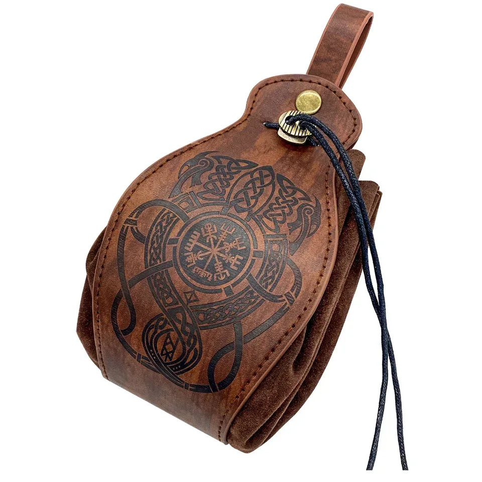 Bourse à dés en cuir style Viking médiéval