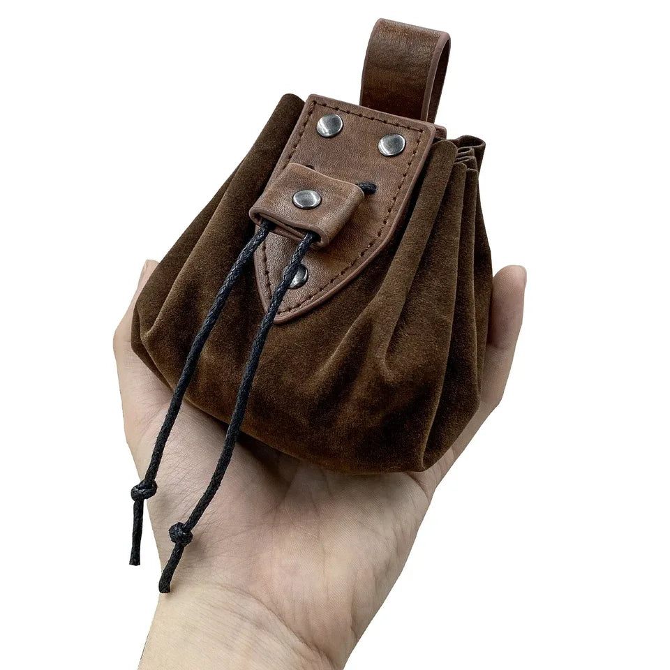 Bourse à dés en similicuir ceinture médiévale JDR
