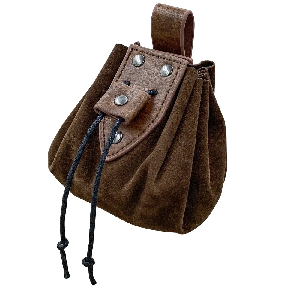 Bourse à dés en similicuir ceinture médiévale JDR
