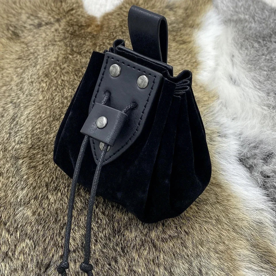 Bourse à dés en similicuir ceinture médiévale JDR