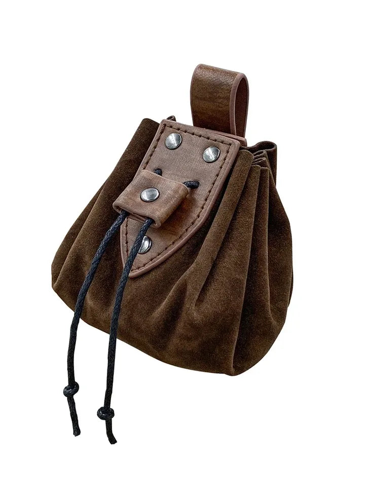 Bourse à dés en similicuir ceinture médiévale JDR