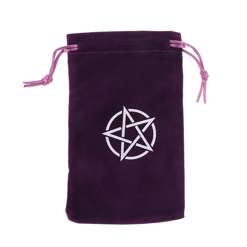 Bourse à dés en velours motifs runes & constellation