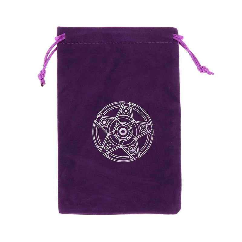 Bourse à dés en velours motifs runes & constellation