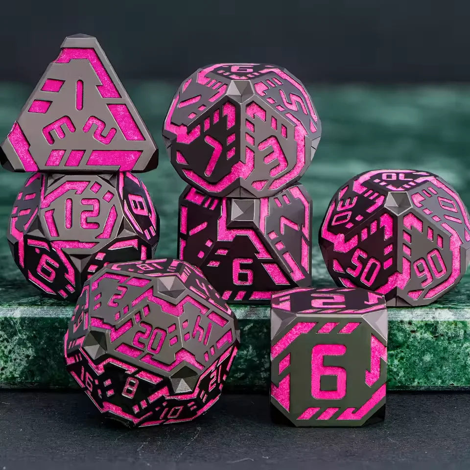 Set de dés complet pour JDR - Cyber Néon