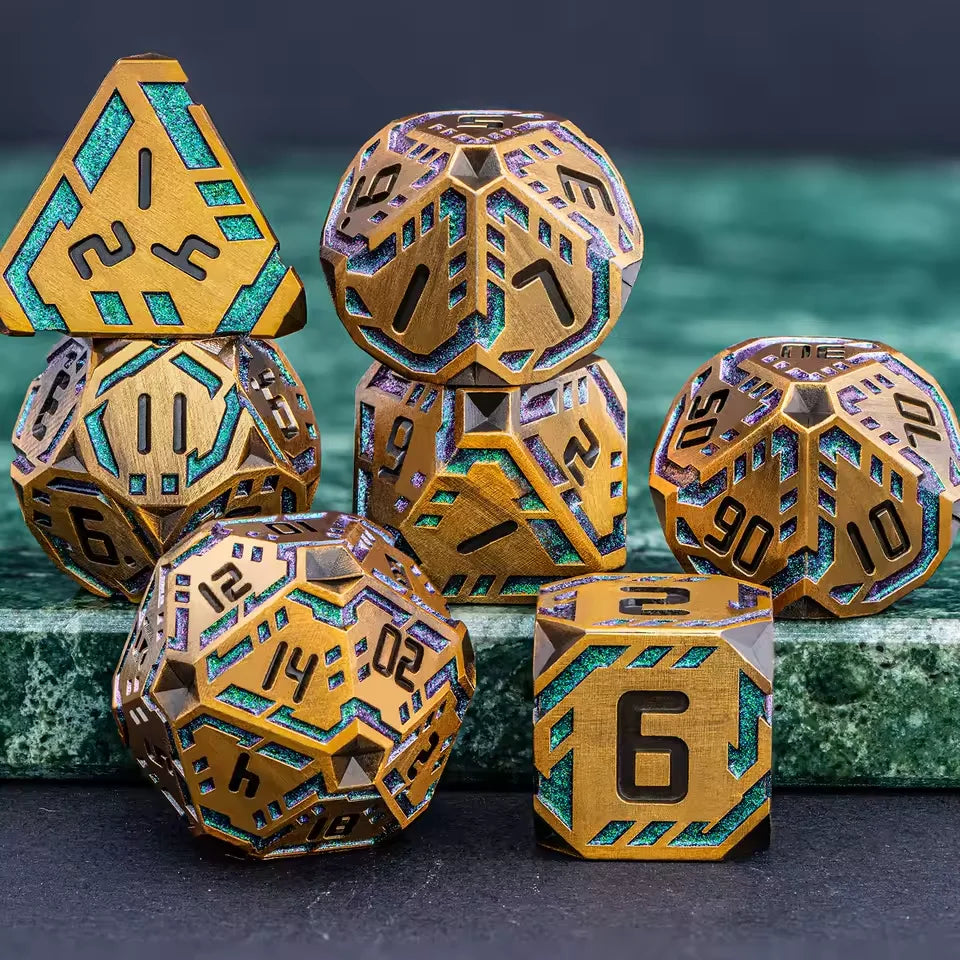 Set de dés complet pour JDR - Cyber Néon