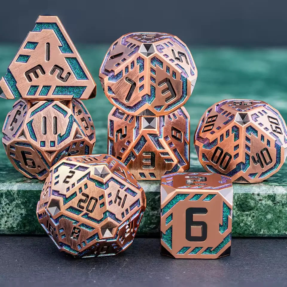 Set de dés complet pour JDR - Cyber Néon