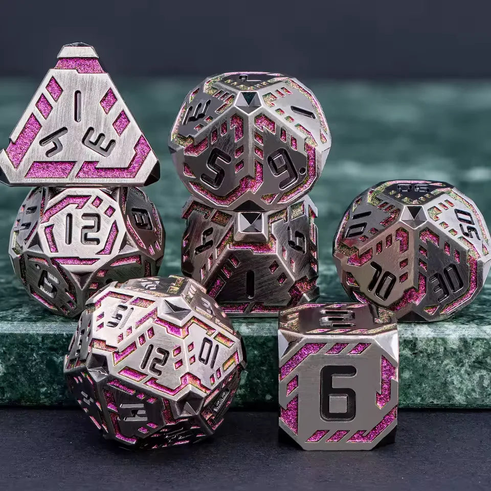 Set de dés complet pour JDR - Cyber Néon