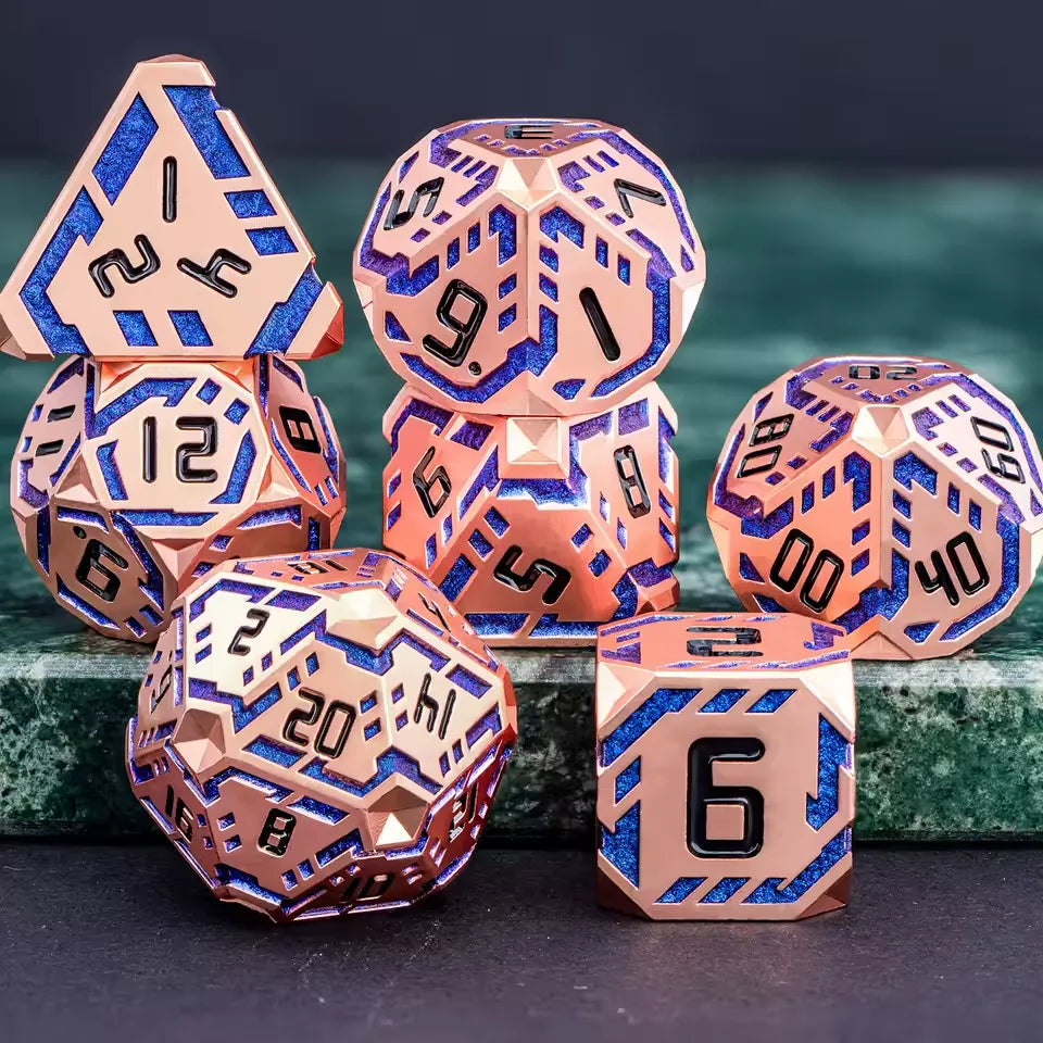 Set de dés complet pour JDR - Cyber Néon