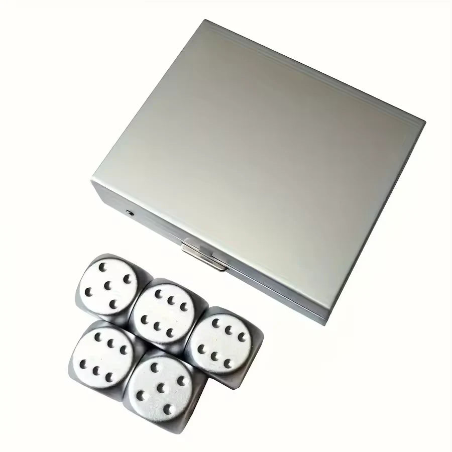 5 Dés 6 pour JDR - Dés métaliques et boite