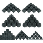 Dés noir matte - 10 pièce de chaque type