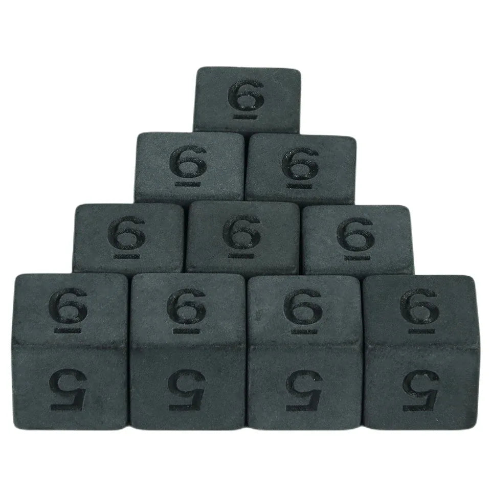 Dés noir matte - 10 pièce de chaque type