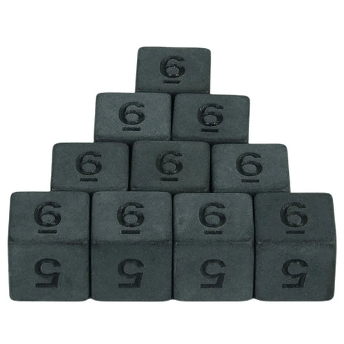 Dés noir matte - 10 pièce de chaque type