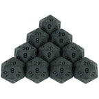 Dés noir matte - 10 pièce de chaque type