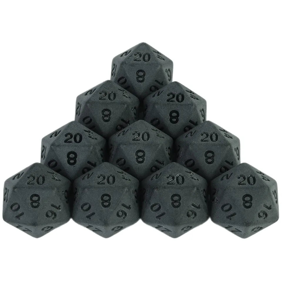 Dés noir matte - 10 pièce de chaque type