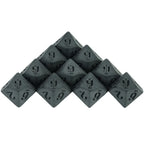 Dés noir matte - 10 pièce de chaque type