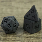Dés noir matte - 10 pièce de chaque type