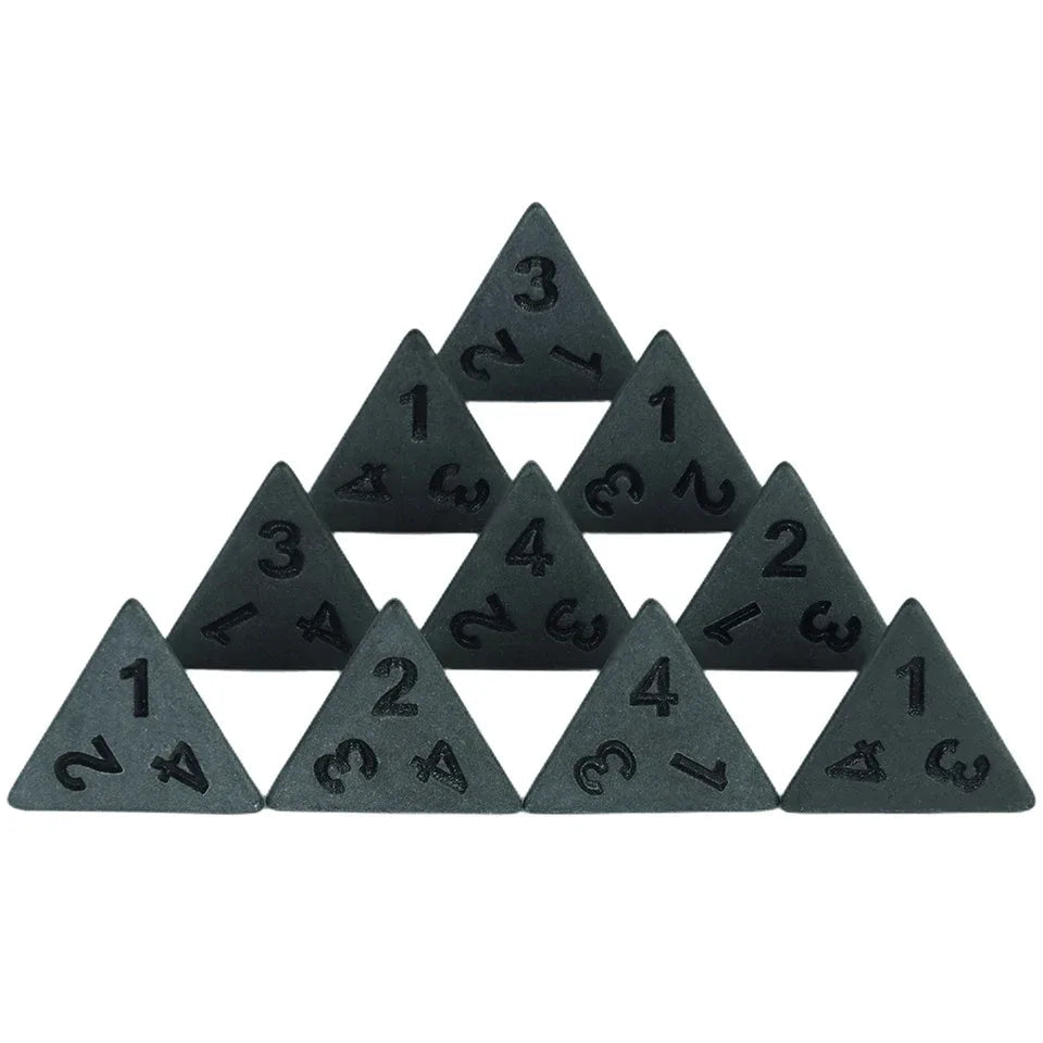 Dés noir matte - 10 pièce de chaque type