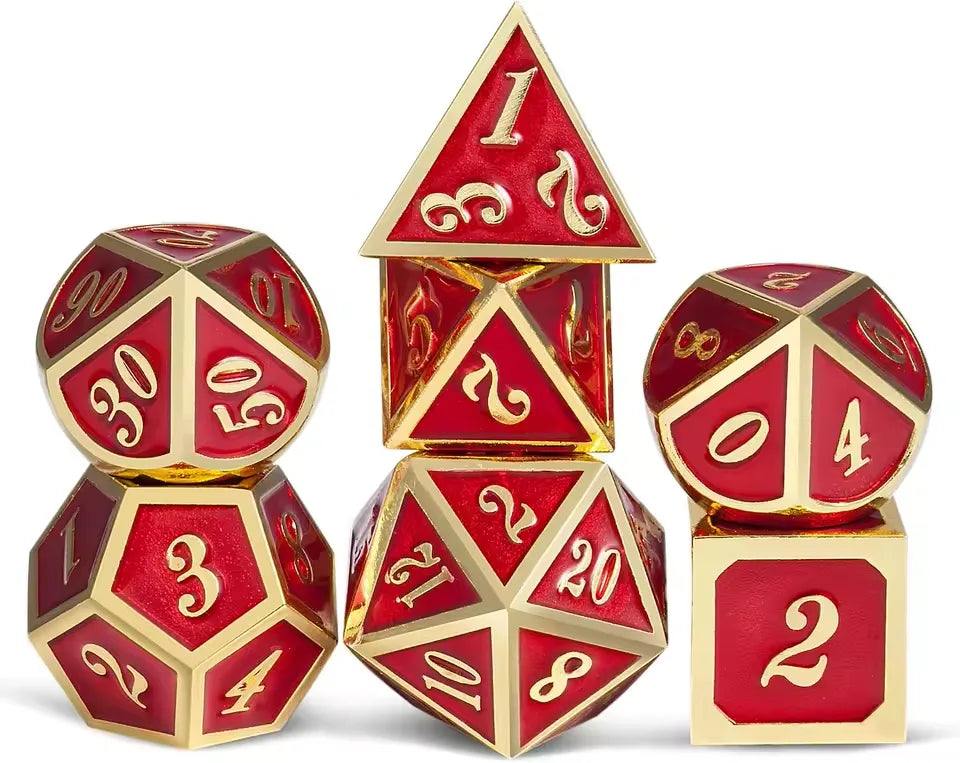 Set de dés complet pour JDR - Dés royal émaillés