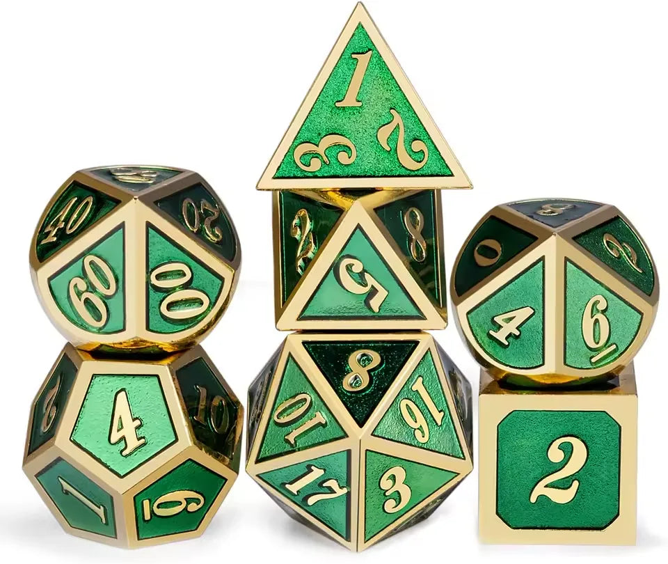 Set de dés complet pour JDR - Dés royal émaillés
